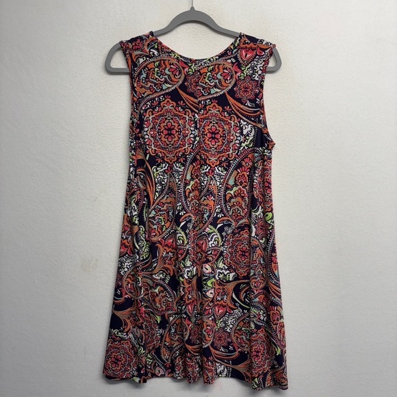 Artisan NY Midi Dress Pockets L Tank Floral - Picture 1 of 7